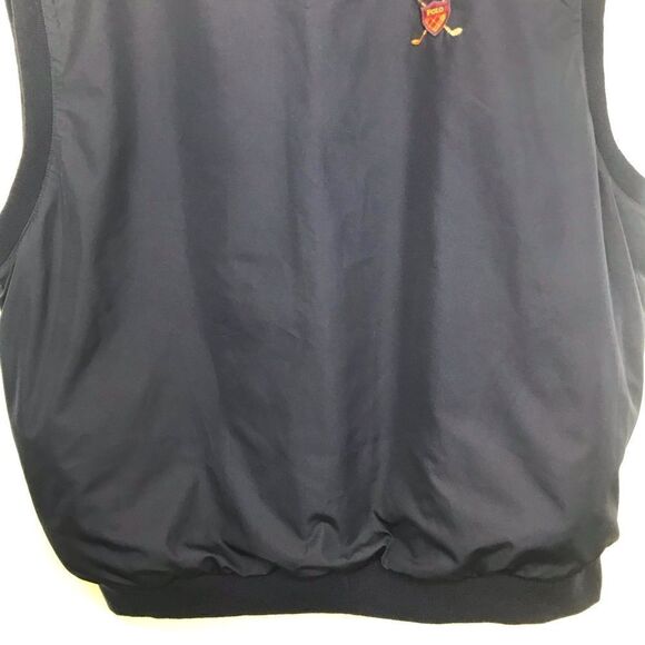 Polo Golf Ralph Lauren Navy Red Plaid Reversible Nylon Golf Performance Vest - Picture 6 of 13